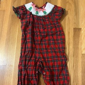 2T smocked Christmas romper